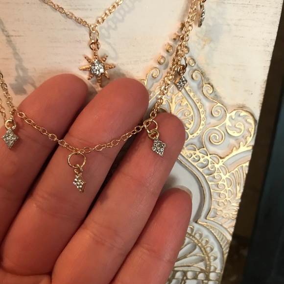 Boho crescent moon & Stars layered choker necklace - Picture 8 of 8